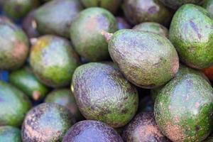 mucchio di avocado in vendita sul mercato foto