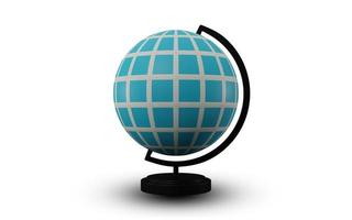 disegno dell'illustrazione del globo 3d su fondo bianco foto