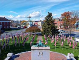 bandiere americane in mostra goshen new york foto