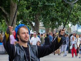 Londra, Regno Unito, 2012. Bubblemaker sulla Southbank foto