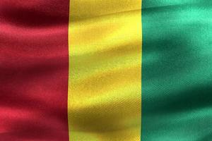 bandiera della guinea - bandiera in tessuto sventolante realistica foto