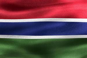 bandiera del gambia - bandiera sventolante realistica in tessuto foto