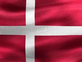 bandiera della Danimarca - bandiera in tessuto sventolante realistica foto