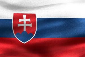 3d-illustrazione di una bandiera della slovacchia - bandiera sventolante realistica del tessuto foto