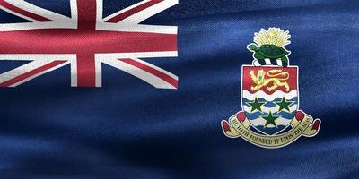 3d-illustrazione di una bandiera delle isole cayman - bandiera sventolante realistica del tessuto foto