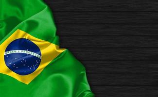 Primo piano della rappresentazione 3d della bandiera del brasile foto