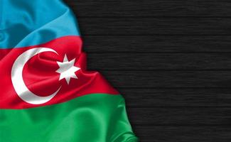 Primo piano della rappresentazione 3d della bandiera dell'azerbaigian foto