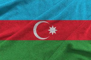 Onda della bandiera dell'azerbaigian isolata su png o sfondo trasparente, simboli dell'azerbaigian, modello per banner, carta, pubblicità, promozione, spot televisivo, annunci, web design, illustrazione foto