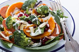 insalata con verdure, peperoni e melograno