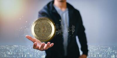 commercio di criptovalute monete di valuta scambi di bitcoin investire azioni del metaverso foto