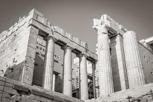 acropoli di atene rovine dettagli sculture grecia capitale atene grecia. foto