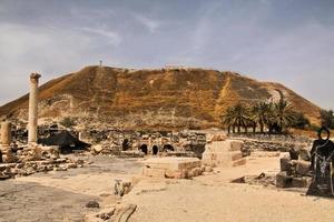 una vista dell'antica città romana di Beit Shean in Israele foto