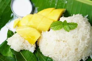 mango e riso appiccicoso è uno dei migliori dessert al mondo. foto