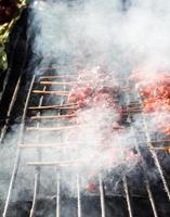 spiedini di pollo in fumo foto