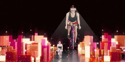 metaverse avatar vr goggles esercizio ciclismo ciclismo metaverse illustrazioni 3d attività e giochi del mondo foto