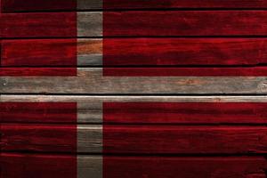 bandiera della danimarca su legno foto