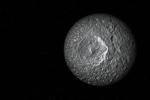 mimas, la luna di saturno - sistema solare foto