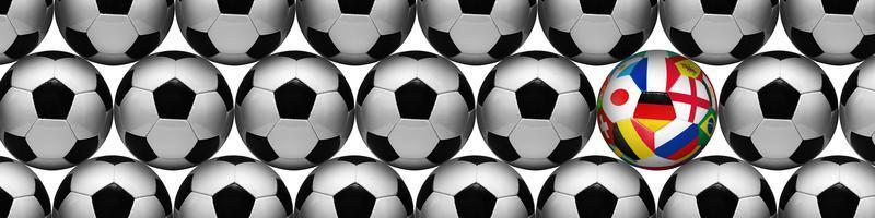 pallone da calcio sul parco giochi verde. concetto di calcio foto
