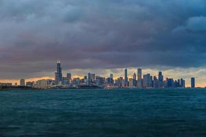 Skyline di Chicago al crepuscolo