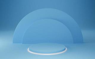 podio blu realistico con uno sfondo di rendering 3d di presentazione del prodotto foto