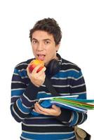 ritratto di studente maschio con mela foto