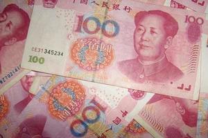 sfondo di yuan cinese, sfondo di denaro cinese. foto