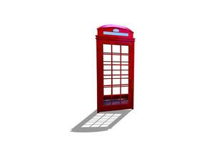 cabina telefonica rossa isolare su sfondo bianco. foto