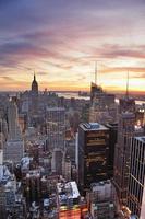 tramonto di new york city foto