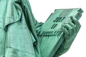 la statua della libertà tiene in mano un tablet foto