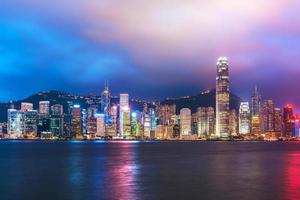 Hong Kong skyline di notte foto