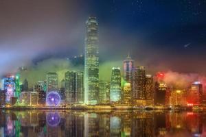 panorama di hong kong e distretto finanziario foto