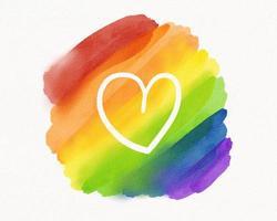 lgbt mese dell'orgoglio acquerello texture concept.rainbow sfondo con forma di cuore all'interno foto