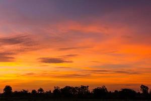 giallo arancio cielo prima dell'alba. foto
