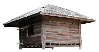 vecchia miscela di legno isolata della casa. foto