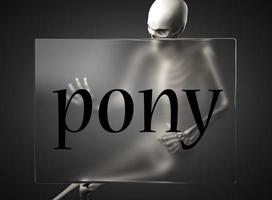 parola pony su vetro e scheletro foto