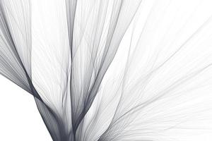 flussi lisci di emettitore di particelle dinamico ondulato. illustrazione 3d di capelli lunghi su sfondo bianco foto