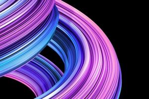 Illustrazione 3d della forma contorta sfumata viola. disegno di sfondo della forma d'onda fluida foto