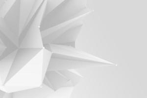 eleganti superfici piane geometriche in colore bianco illustrazione 3d. sfondo decorativo poli triangolare foto