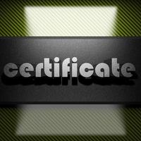 certificato word of iron on carbon foto