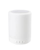 altoparlante bluetooth portatile wireless bianco, isolato su sfondo bianco foto