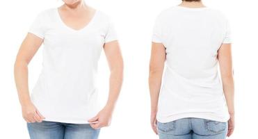 t-shirt estiva isolata su bianco, maglietta donna, maglietta ragazza, immagine ritagliata foto