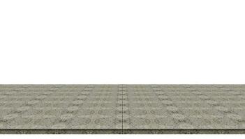 piano di pavimentazione in cemento vuoto isolato su sfondo bianco per esposizione o prodotto mockup. foto