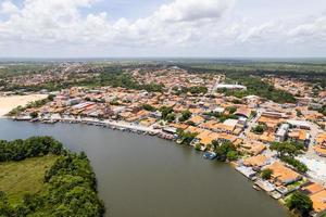 fiume preguica visto dall'alto vicino a barreirinhas, lencois maranhenses, maranhao, brasile. foto