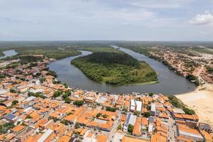 fiume preguica visto dall'alto vicino a barreirinhas, lencois maranhenses, maranhao, brasile. foto