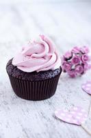 cupcake al cioccolato rosa