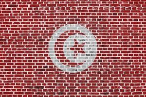 bandiera della Tunisia dipinta su un muro di mattoni foto