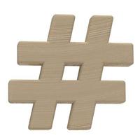 icona hashtag isolata su sfondo bianco. illustrazione 3d. foto