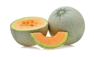 melone cantalupo isolato su bianco foto