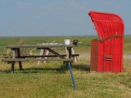 Hallig hooge nel mare del nord tedesco foto