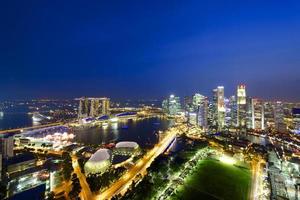 vista aerea dell'orizzonte di Singapore foto